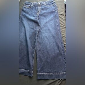 a.n.a Relaxed Fit Wide Leg Jeans in Deep Blue